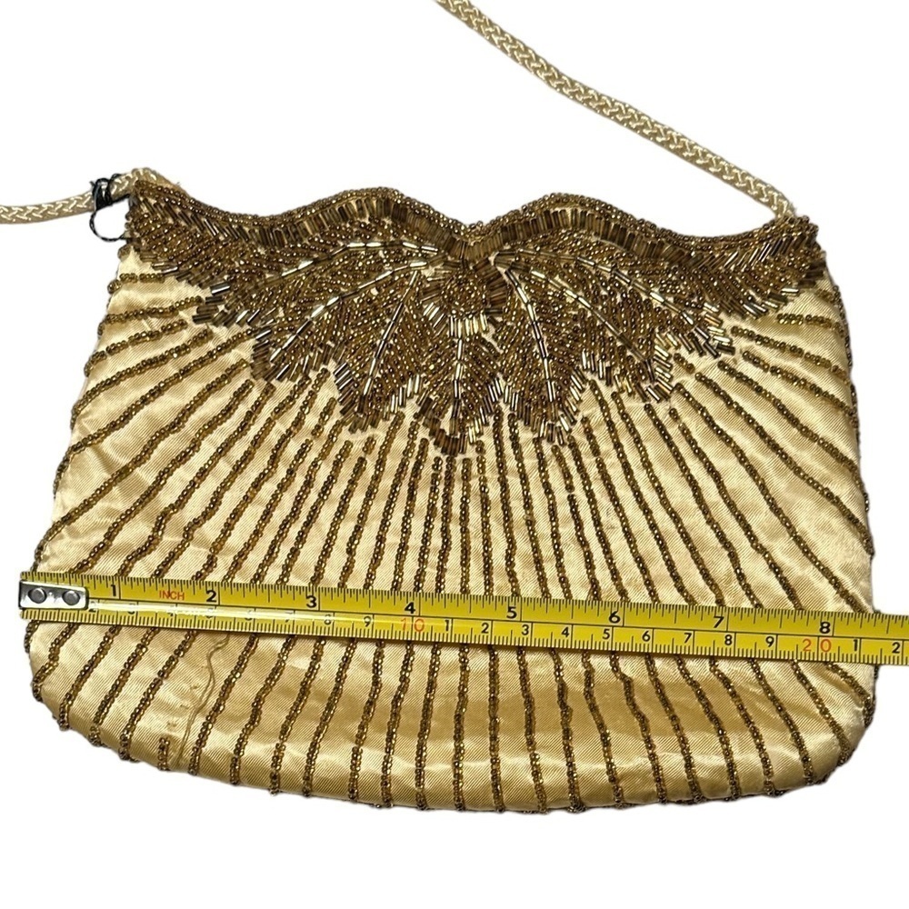 Vintage Le Regale Gold Beaded Cocktail Purse. Perfect for Events